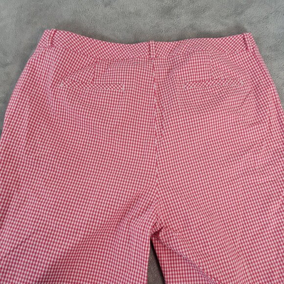 Talbots Womens Shorts 16W Plus Zip Fly Red Gingham Check Lightweight PLA10E - Picture 7 of 10